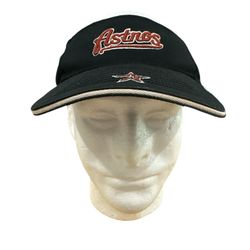 Y2K VNTG Puma Houston Astros Black Embroidered Star Logo MLB Merch Visor 