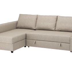 Sofa bed IKEA FRIHETEN Sleeper sectional, 3 seat w/storage, Hyllie beige