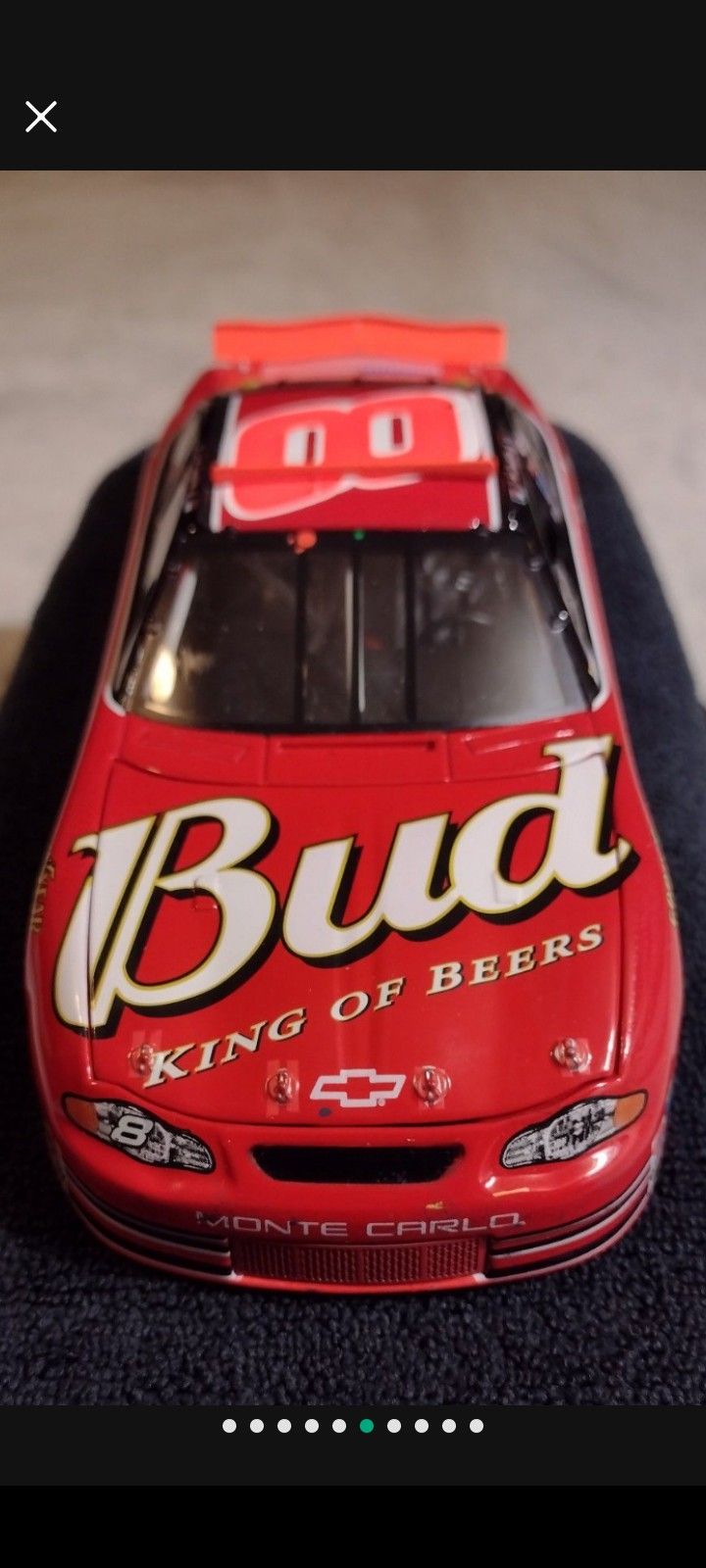 π₯ ONLY $40!! EX COND RARE VINT. '01 ACTION DALE JR#8 BUD T-DEGA WIN RACED VERSION DC CAR