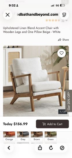 Upholstered Beige Fabric Chair New In Box