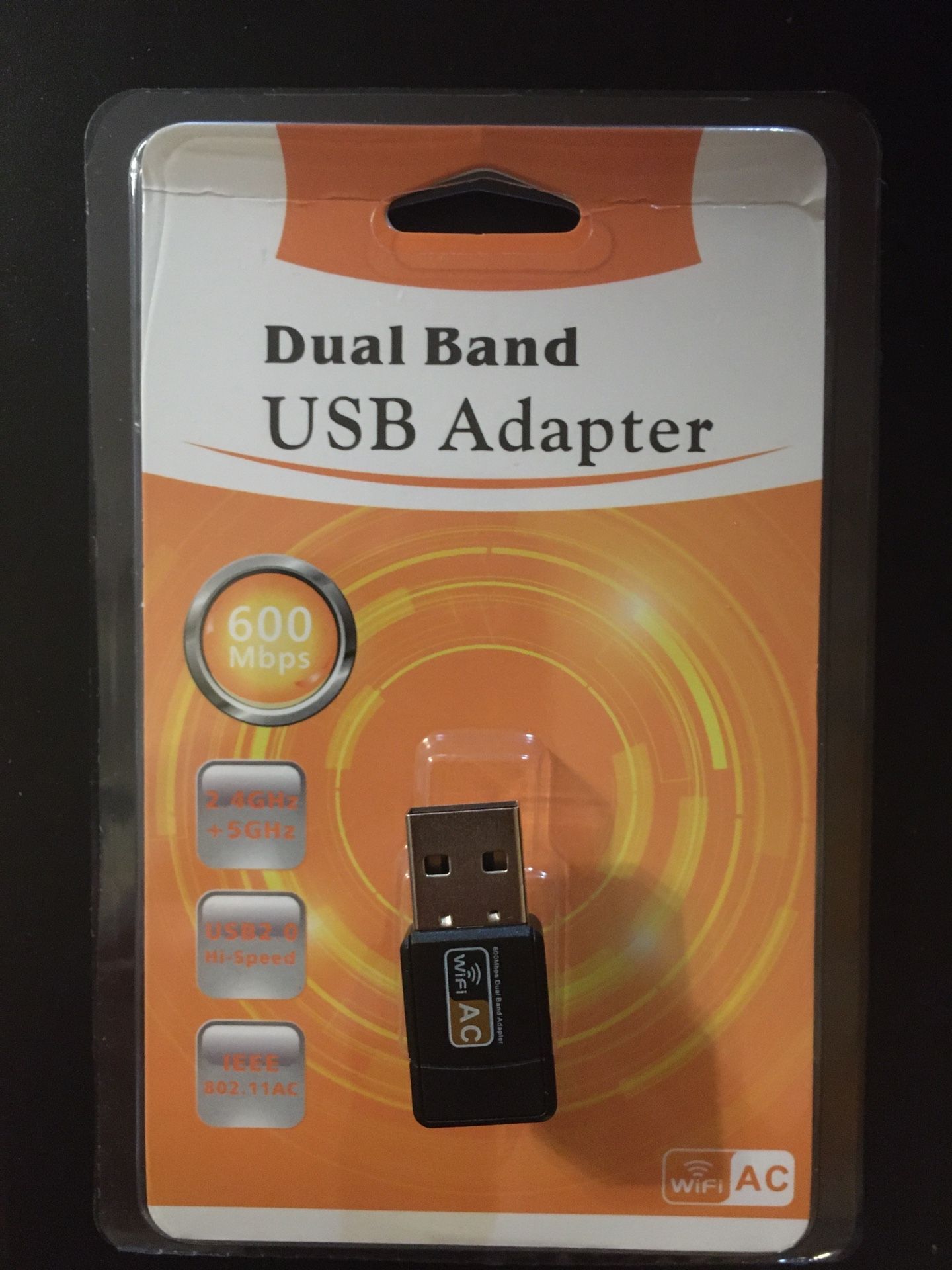 WIFI USB FOR PC COMPUTER - 600 MBPS DUAL BAND 2,4 GHZ & 5 GHZ. Runs Great LOOK