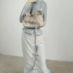 Lladro Figurine 4893 "WALK WITH THE DOG"   / Retired 2004