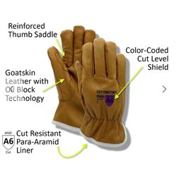 Magid CutMaster Para-Aramid Lined Leather Drivers Glove with Oil Block – Cut Level A6