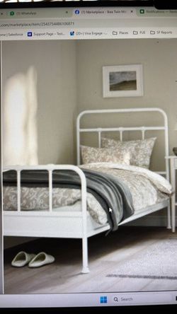 IKEA twin metal bed and mattress