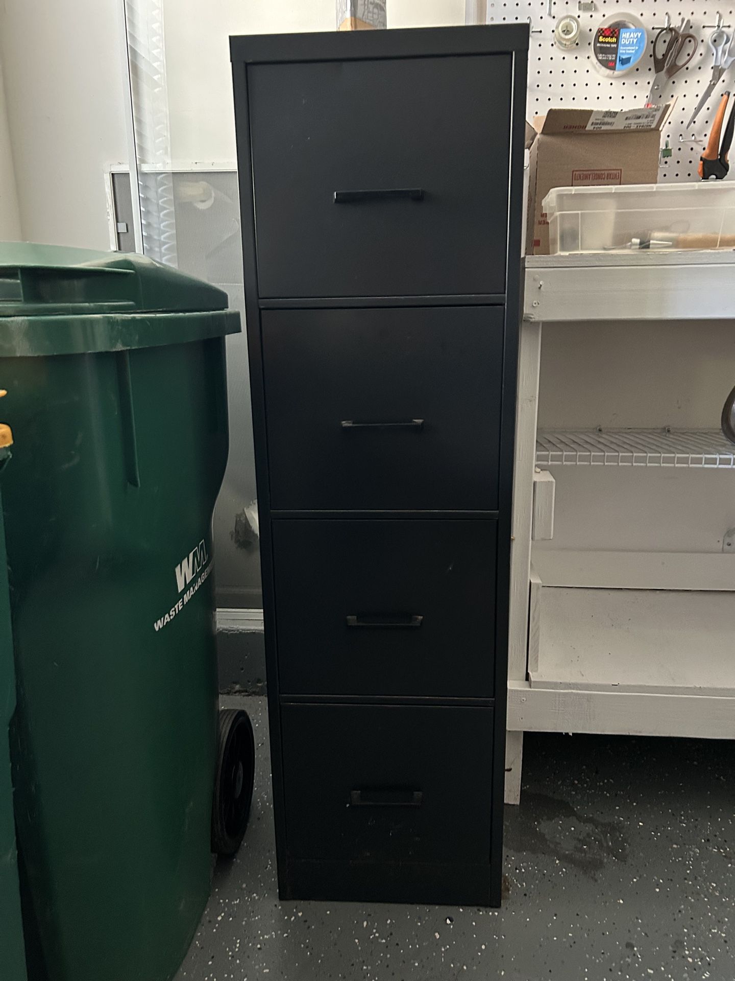4 Drawer Metal Black File Cabinet