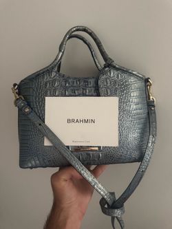 Brahmin Large Duxbury Satchel Blue Croc (NEW)