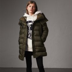 Burberry Olive Green Puffer Coat