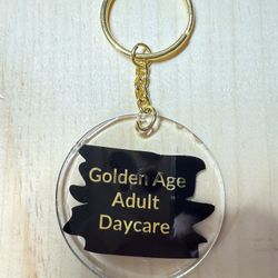 Logo Keychain Silver, Gold, All Colors, Resin Covered