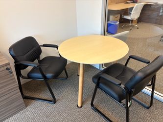 Round side table and chairs.