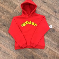 Sp5der Red Hoodie Size Medium