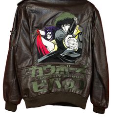 Cowboy bebop anime wilson leather jacket rare spike Faye Pokémon DBZ vintage 