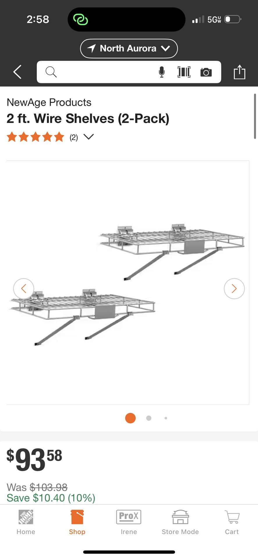 2 ft. Wire Shelves (2-Pack) - NewAge