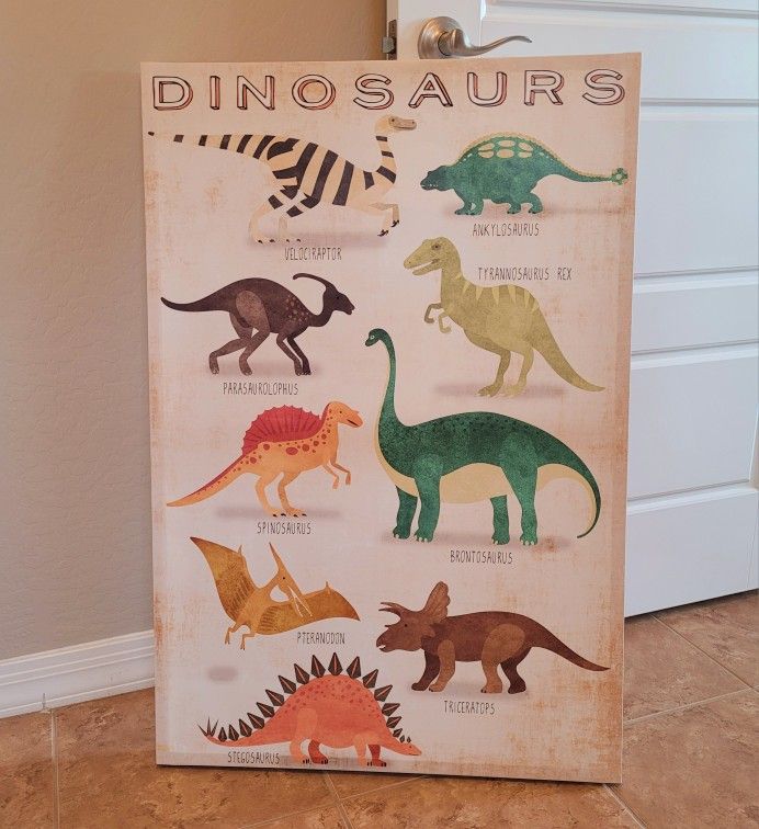 $20 - Large Dinosaur Wall Canvas (36" x 24")