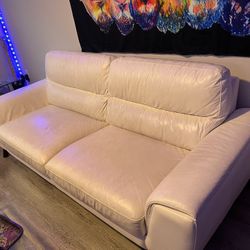 White Leather Sofas 