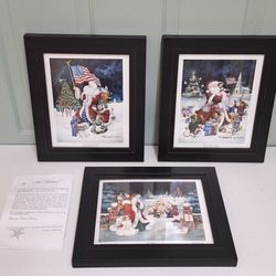 Vintage Brenda Harris Tustian Santa Limited Edition Picture Frames