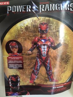 Red Power Ranger kids costume size 3T-4T