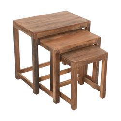Reclamation Rustic Brown Nesting Tables (Set of 3)