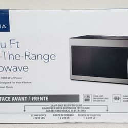 New Insignia 1.6 Cu. Ft. over range microwave- stainless steel
