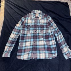 Vintage American Eagle Outfitters Heritage Line  blue flannel button down long sleeve shirt Men’s  Size Large