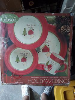 Holiday Tidings fine durable stoneware set (christmas)