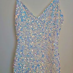 Sequins White Dress