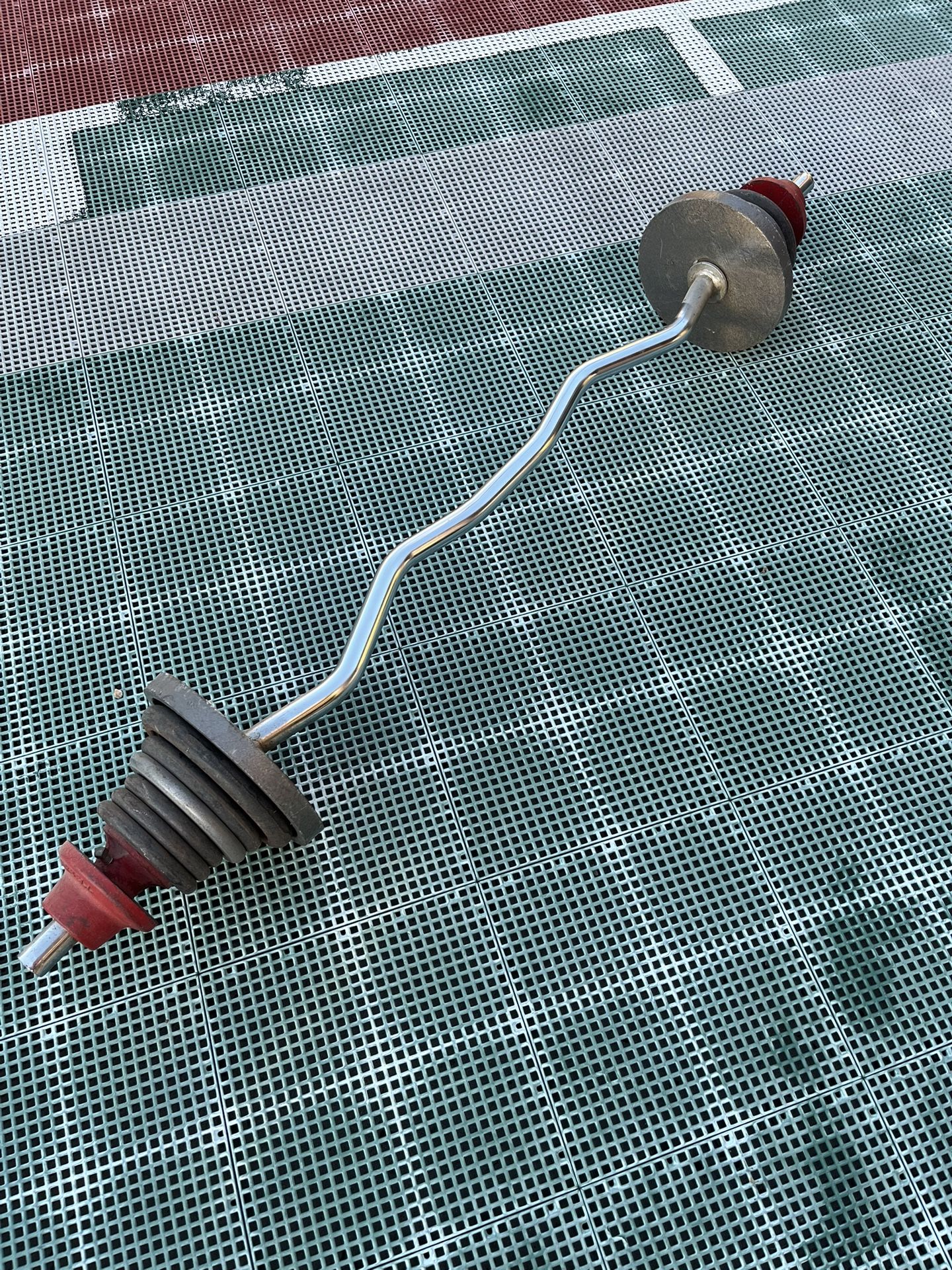 Curl Bar with Weights & Collars