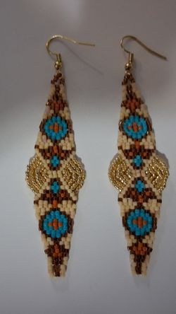 Beaded Geometric Earrings 