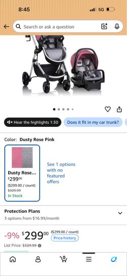 Dusty rose evenflow stroller set