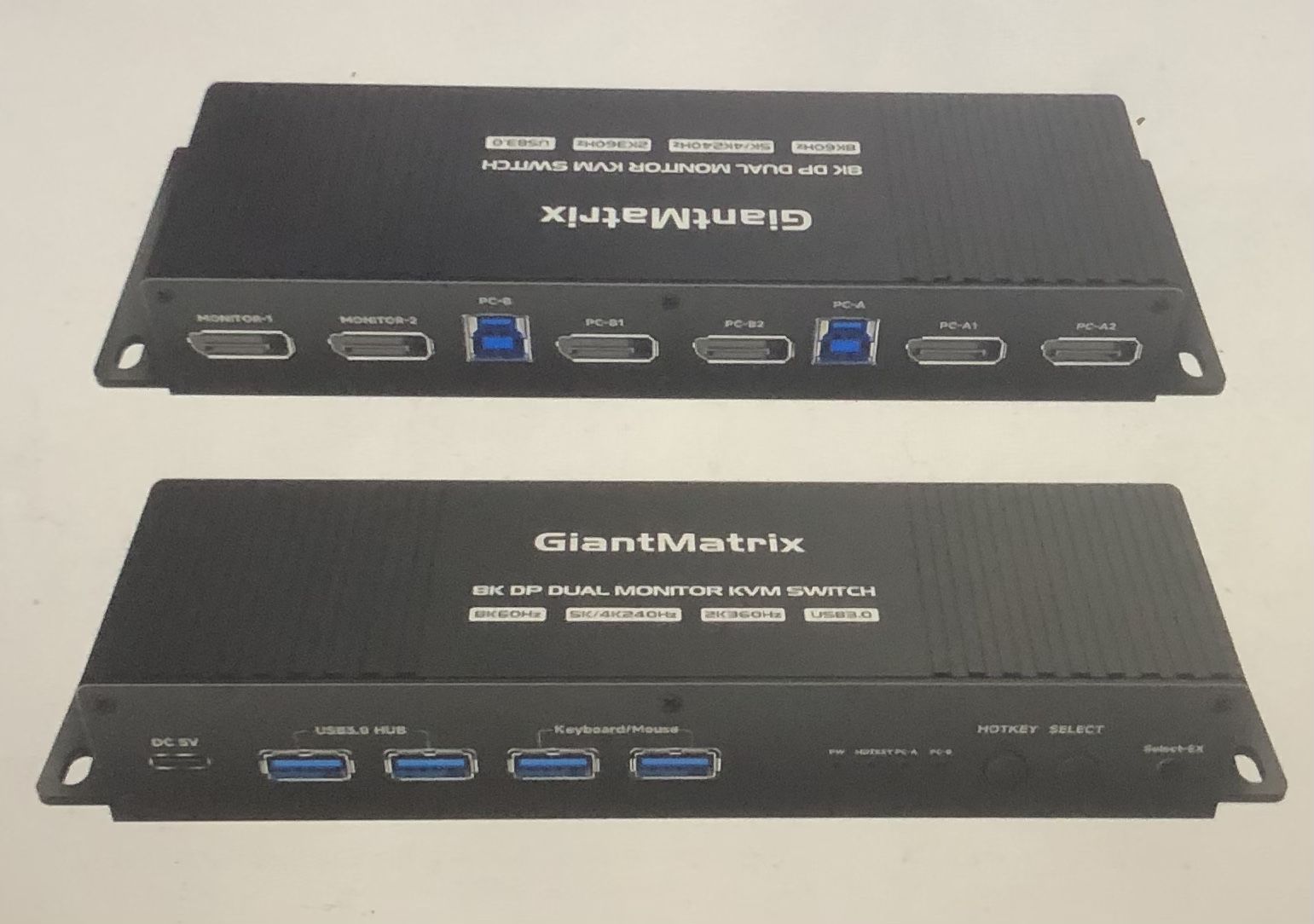 KVM Switch DisplayPort 2 Monitors 2 Computers 