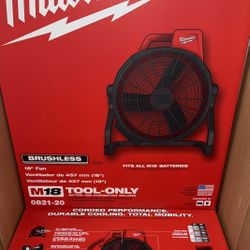 Milwaukee M18 Brushless 18in Fan. Tool Only. Model #0821-20