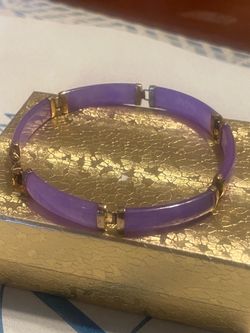 14k- 585  jade bracelets minor fix with jewelry glue  vintage  bracelet