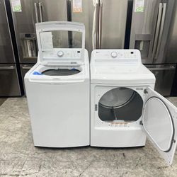 LG 5.0 cuft top load washer and gas dryer high efficiency