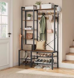 Hall Tree with Bench and Shoe Storage