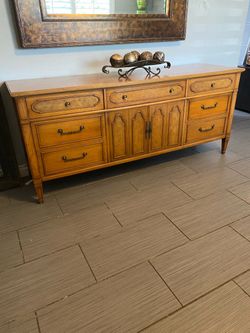 Vintage Wood Dresser Buffet Sideboard