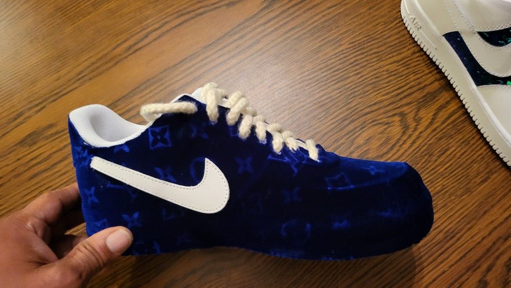 Blue And White Louie V Airforce 1's (contact info removed)