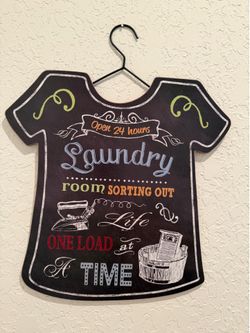Like New Hanging Laundry Room Wall Art Picture Size 19 Inches Tall by 15 Inches Wide