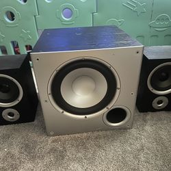 Polk Subwoofer And  Polk Bookshelf Speaker  Like New