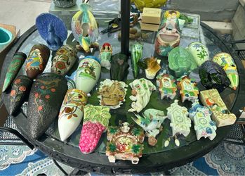 Collection of antique wall pockets