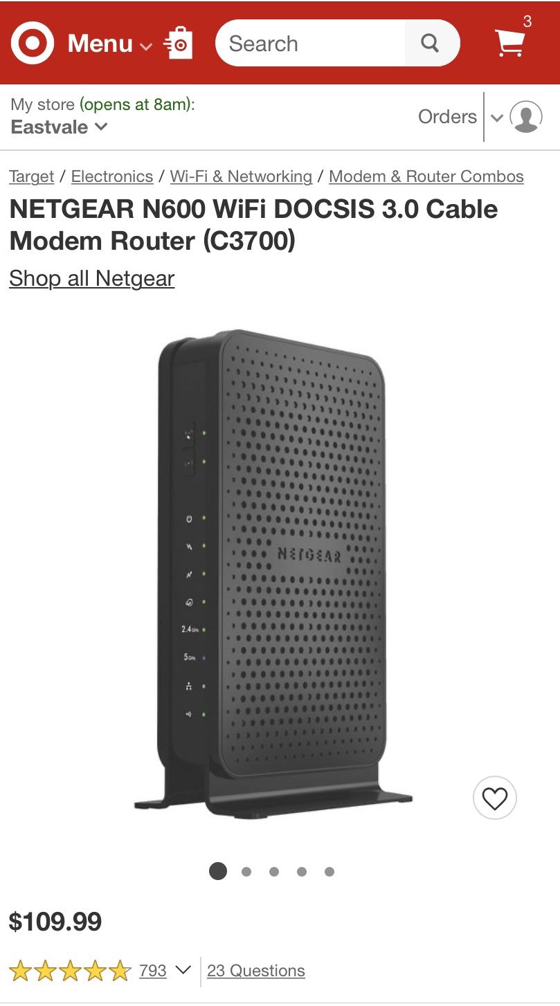 Netgear WiFi modem router