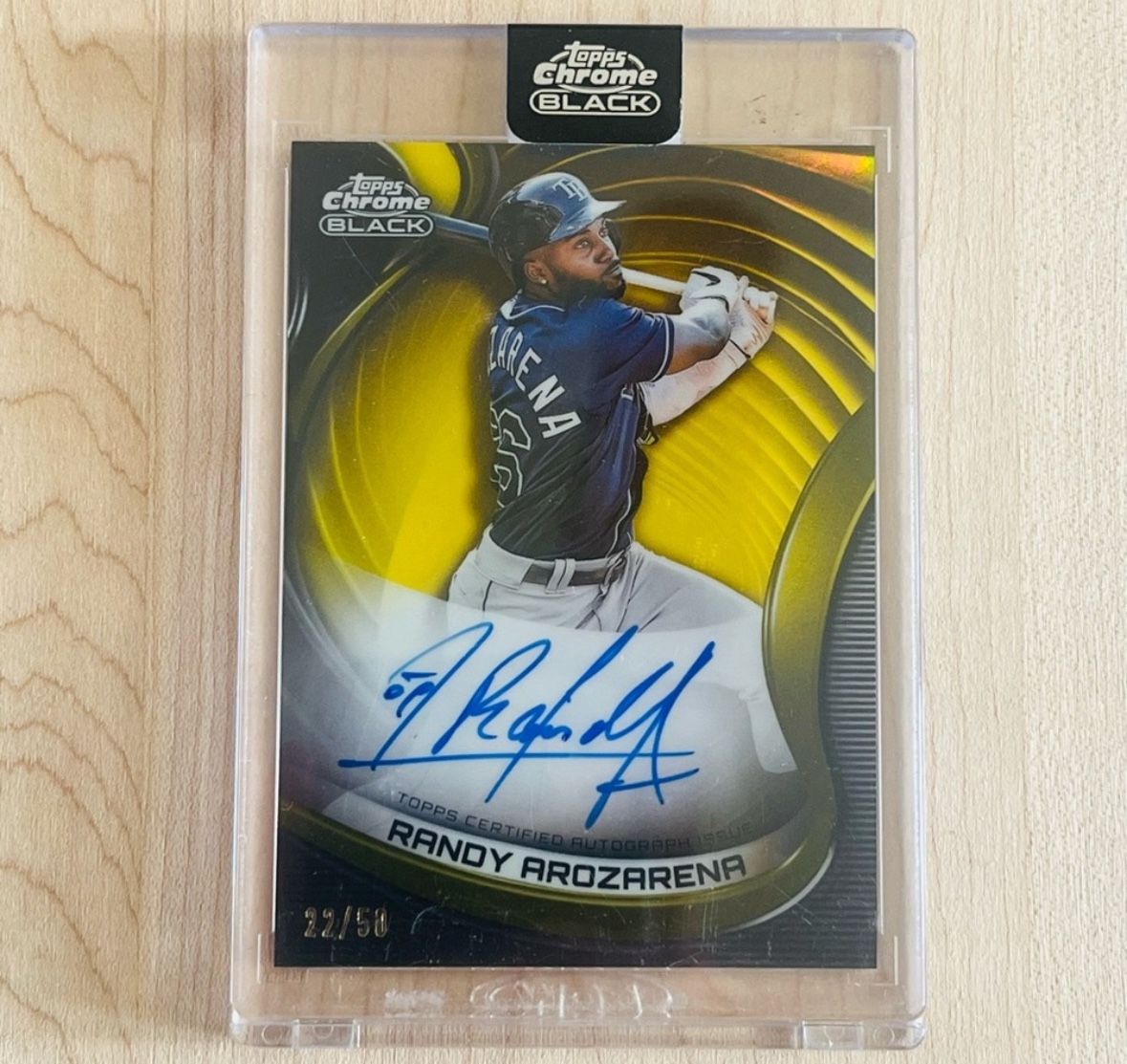 2022 Topps Chrome Black AUTO Randy Arozarena Gold Refractor /50 CBA RA