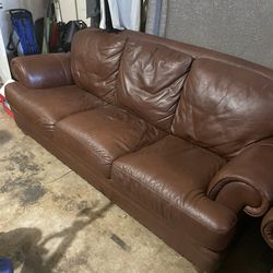 Leather Sofa, Chair and Ottoman  Can Be Sold Separately 