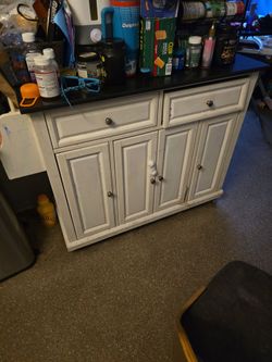 Buffet table with marble top