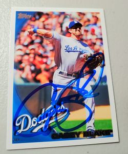 Autographed, 2010 Topps, Los Angeles Dodgers Baseball Card #74 Casey Blake
