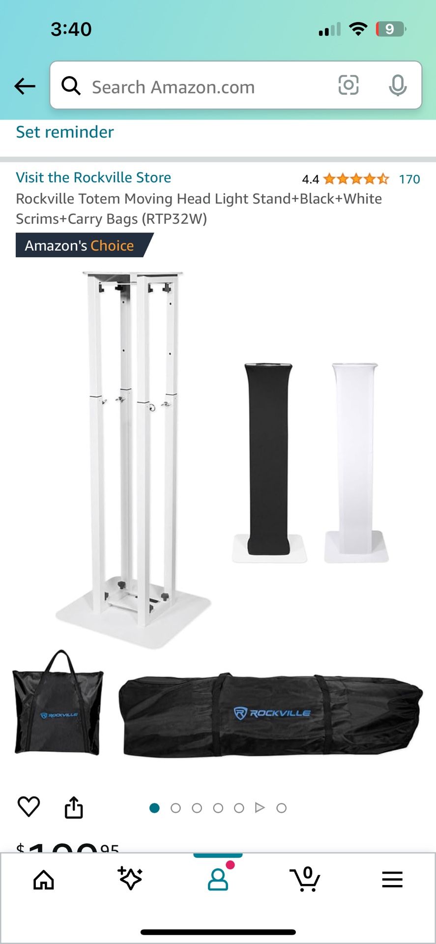 Rockville Totem Moving Head Light Stand