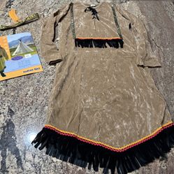 NEW Indian Girl Size Extra Large XL 16–18 Costume Halloween Dress Up Includes Dress And Headpiece