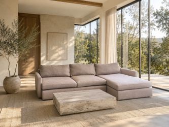 Crate & Barrel Lounge Deep Feathered Down Sectional Sofa Couch (Like New)