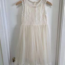 Girl’s Vintage Style Ivory Lace Dress Size 14