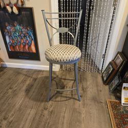 Silver bar chair.
Make up stool