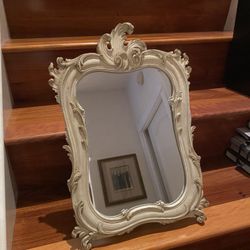 Mid Century Syroco Wood Desk Or Night Stand Mirror