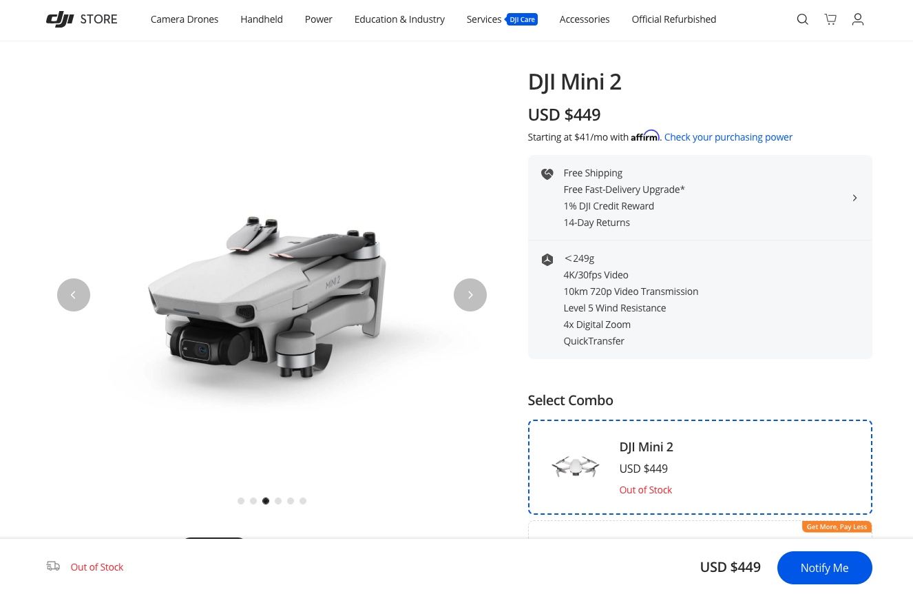 DJI Mini 2 4K Camera Drone With Case And Controller